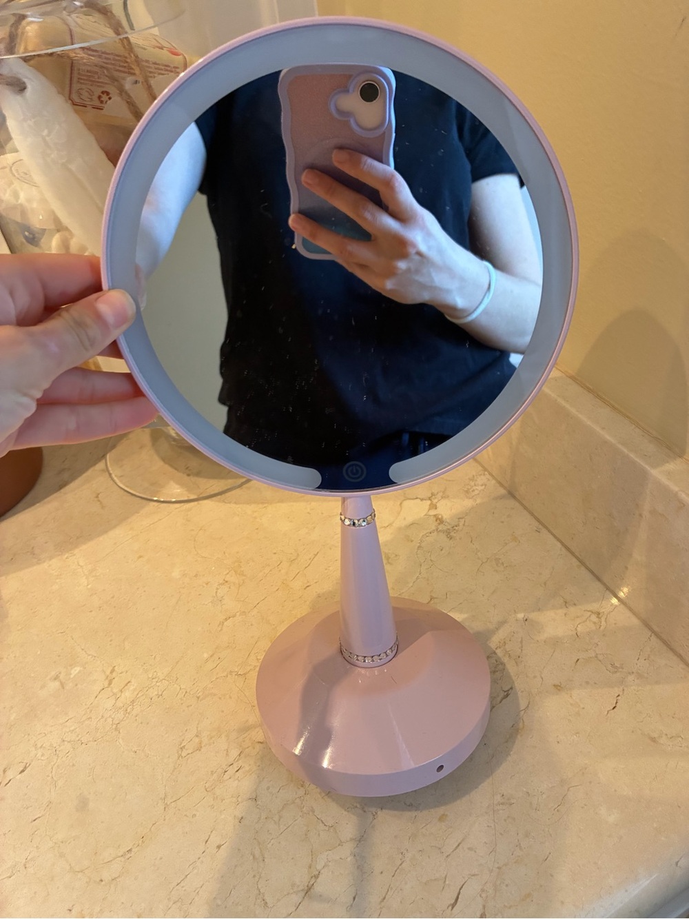 Impressions Pink LED Lighted Makeup Vanity Mirror